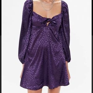 UO Leopard Print Puff Sleeve Dress